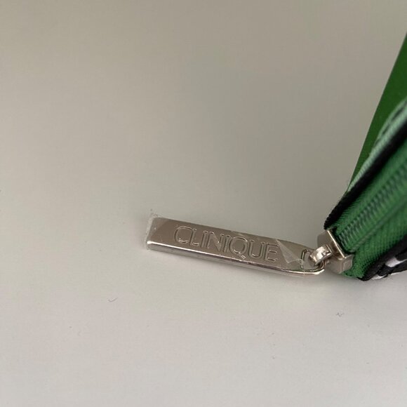 Clinique X Kate Spade Cosmetic Bag Black & White Stripes Green Polka Dots Zipper - Picture 5 of 10